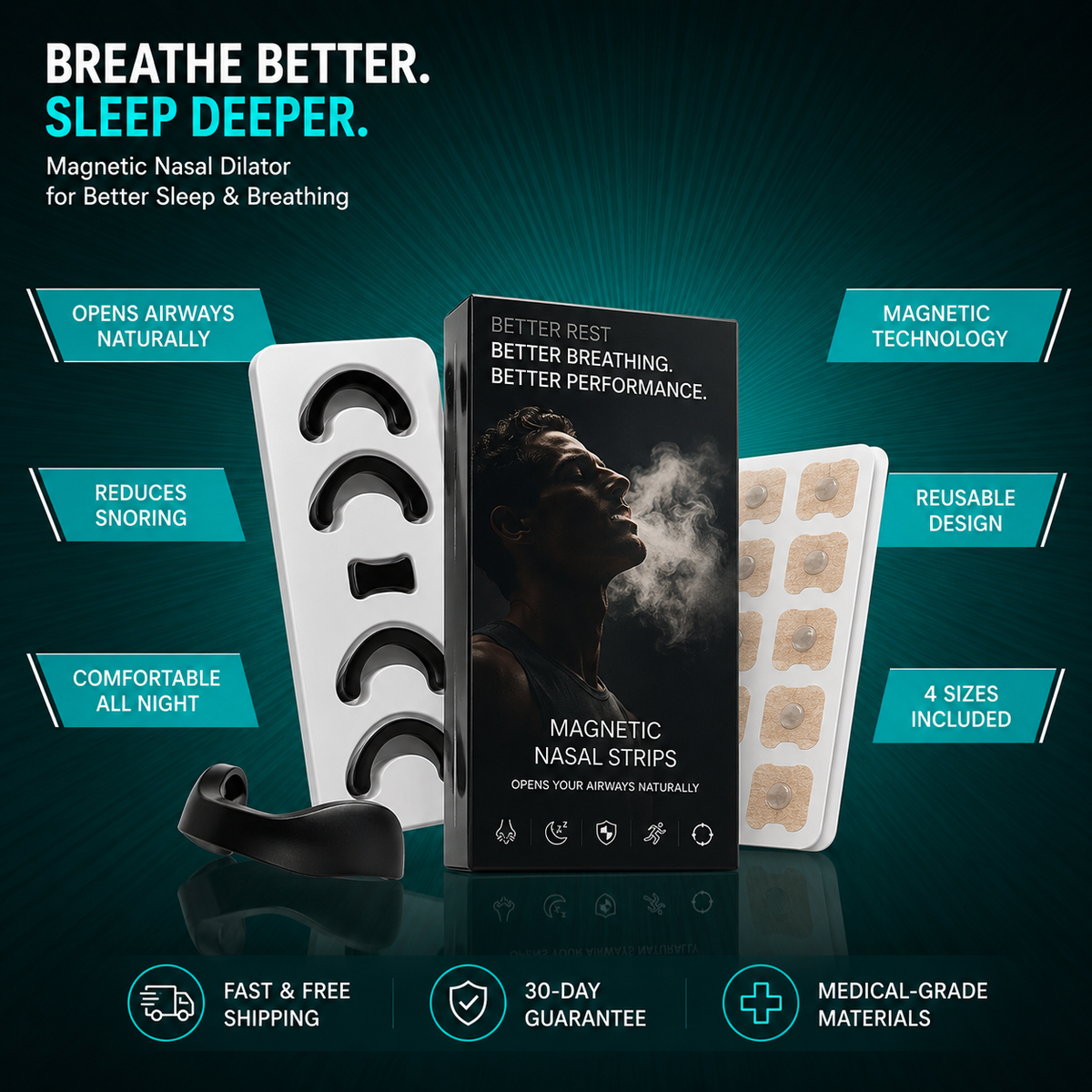 `BreathLab™ Magnetic Nasal Strips